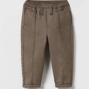 Zara Brown Elastic Waist Baby Pants 9-12 months.